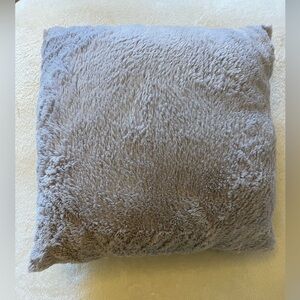 Soft Gray Faux Fur Pillow 14”x14”